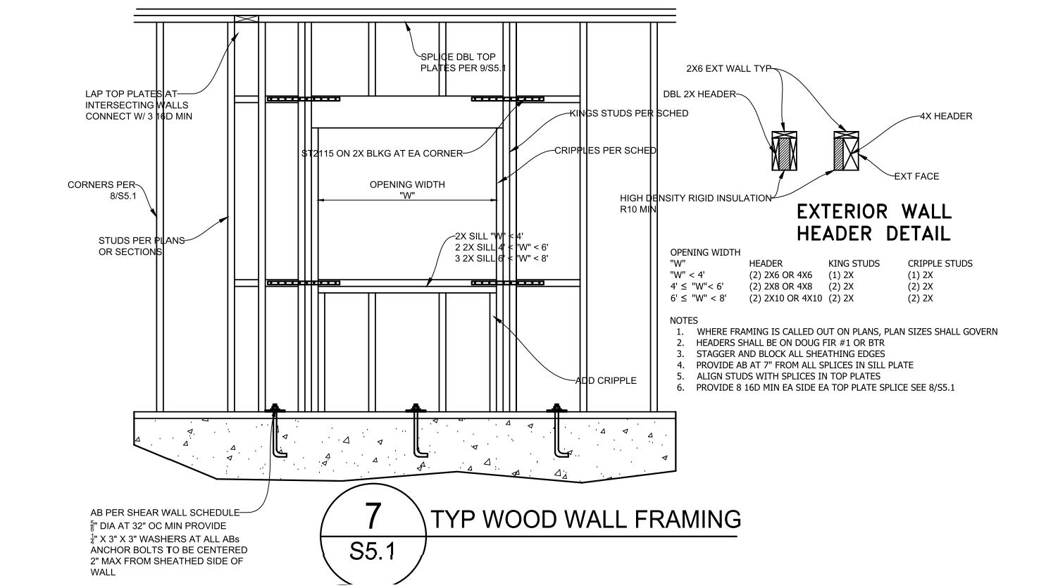 Wall framing plan